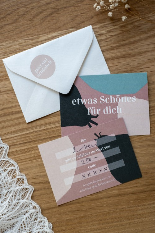 Gutschein von thoughts of september mit weissem Umschlag