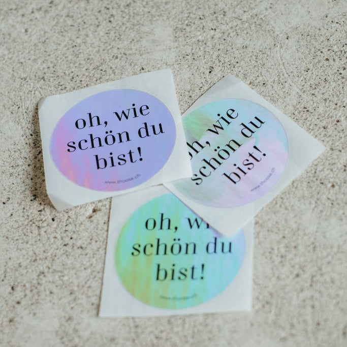 Glitzersticker mit oh, wie schön du bist! drauf
