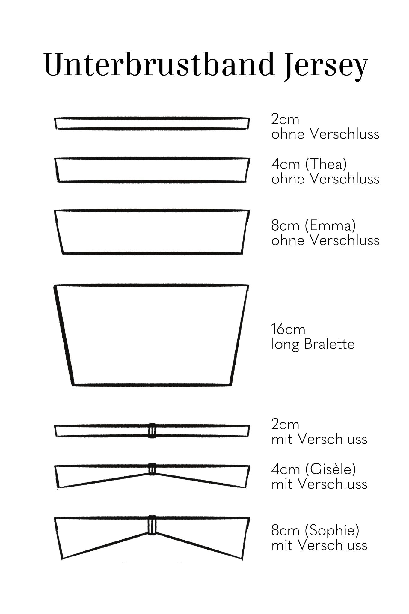 Optionen für das Unterbrustband aus Jersey für dein eigenes Bralette