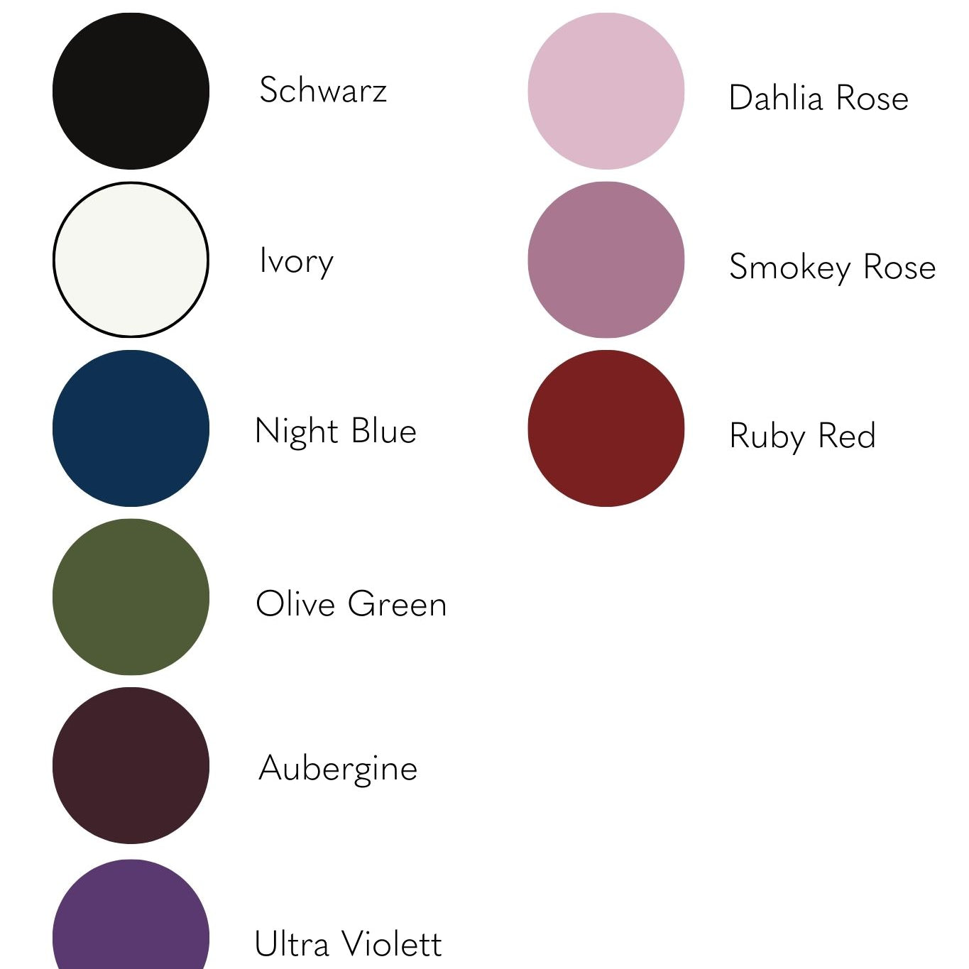 Übersicht Farben für dein persönliches Bralette von thoughts of september