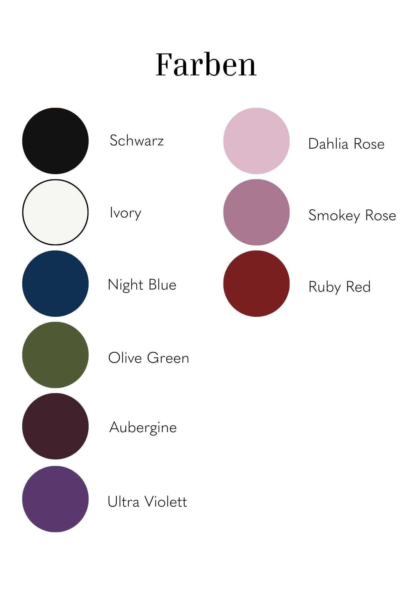 Übersicht Farben für dein persönliches Bralette von thoughts of september