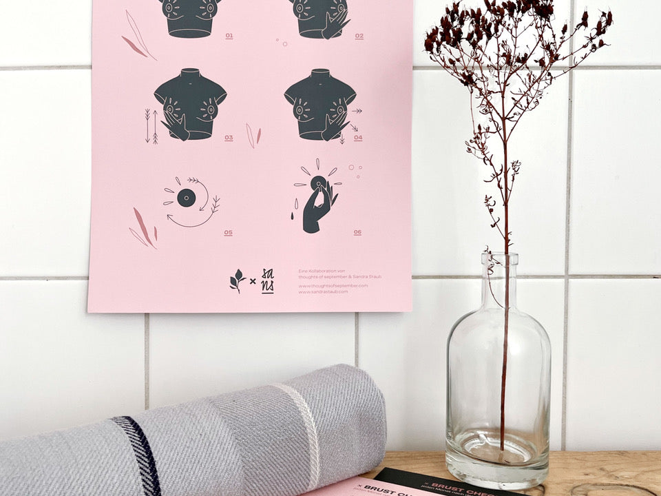 Poster Breast Check in rosa per la parete.